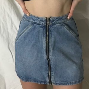 Denim Zipper Pacsun Skirt